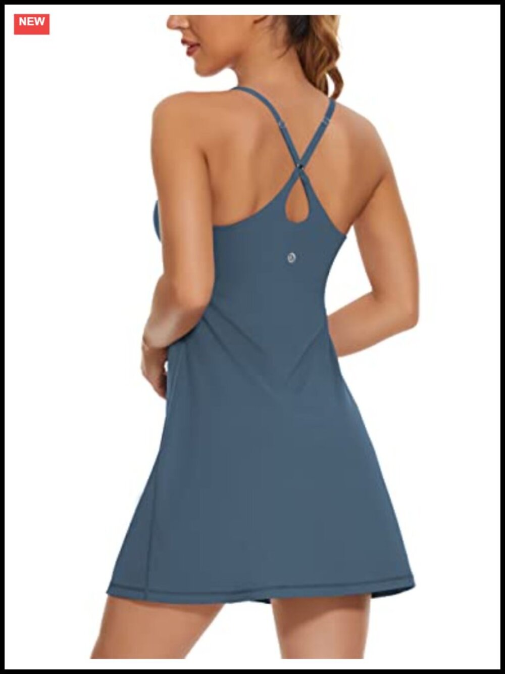 Women's Tennis Dress 2-in-1 Golf Workout Built-in Bra Shorts Pockets
